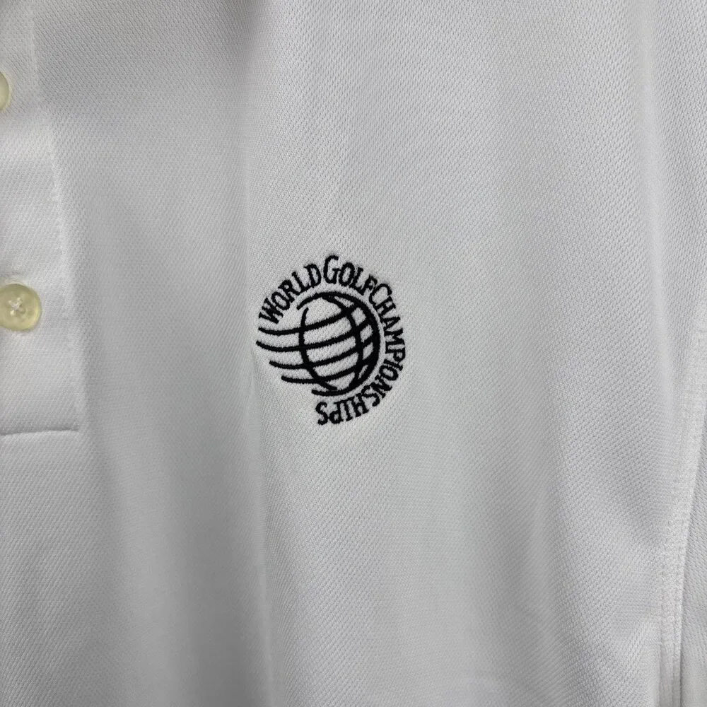 Nike Golf polo men’s Large Fit Dry White World Golf Championships Short Sleeve